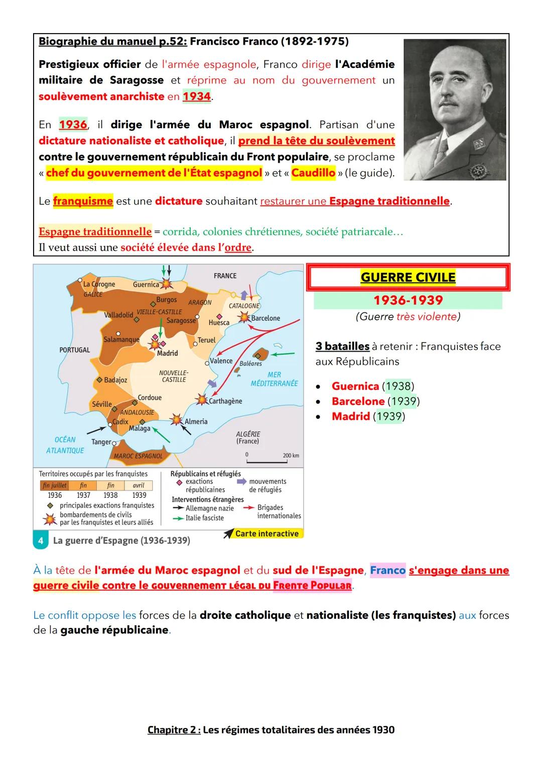 THÈME 1 - DES ANNÉES 1920 À 1945
Chapitre 2 : Les régimes totalitaires dans les années 1930
Introduction au cours, contexte et quelques noti