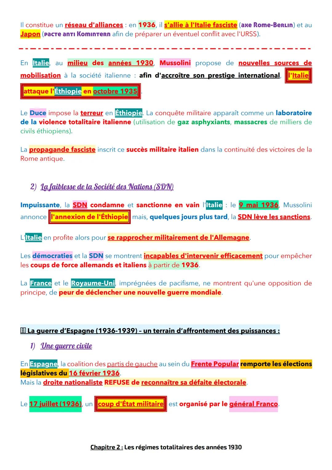 THÈME 1 - DES ANNÉES 1920 À 1945
Chapitre 2 : Les régimes totalitaires dans les années 1930
Introduction au cours, contexte et quelques noti