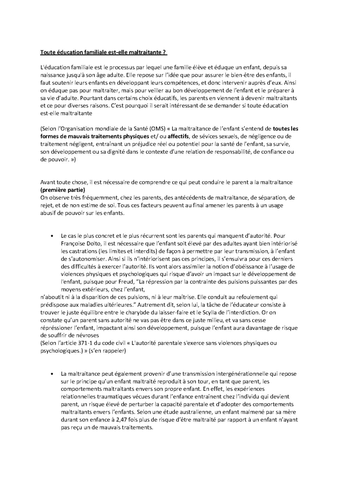 42 Signes de Maltraitance Infantile et Autorité Parentale