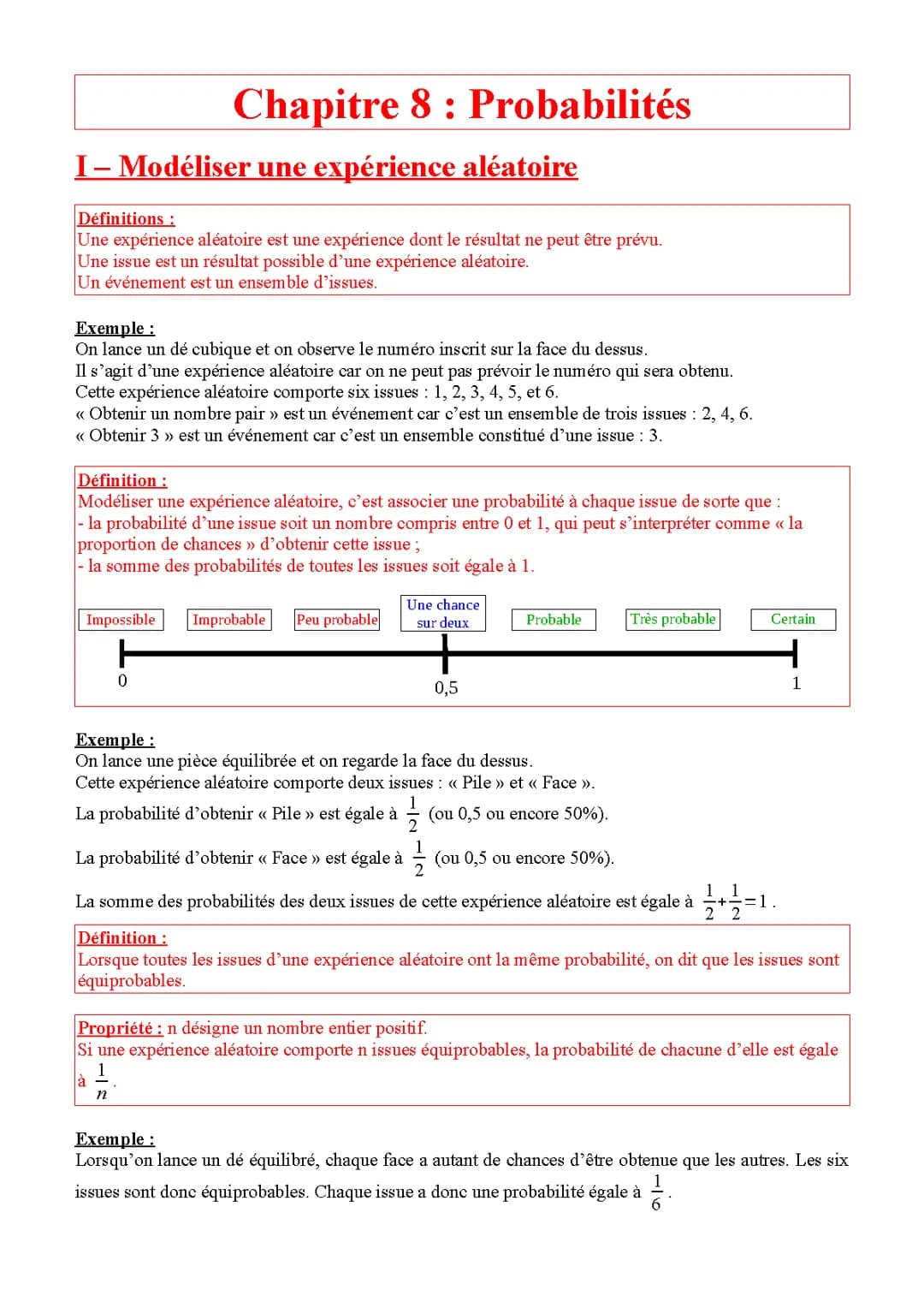 Découvre les Bases de la Probabilité : Expériences Aléatoires et Formules Simples