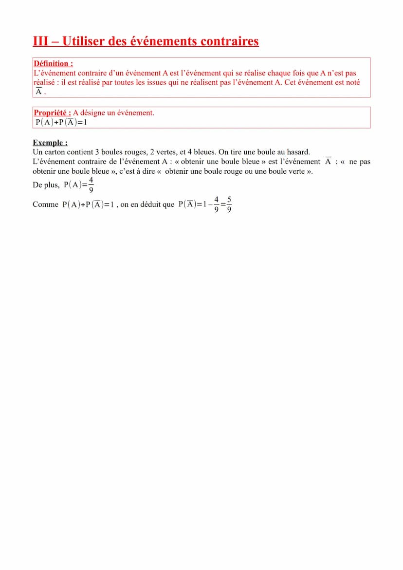 I - Modéliser une expérience aléatoire
Chapitre 8: Probabilités
Définitions :
Une expérience aléatoire est une expérience dont le résultat n