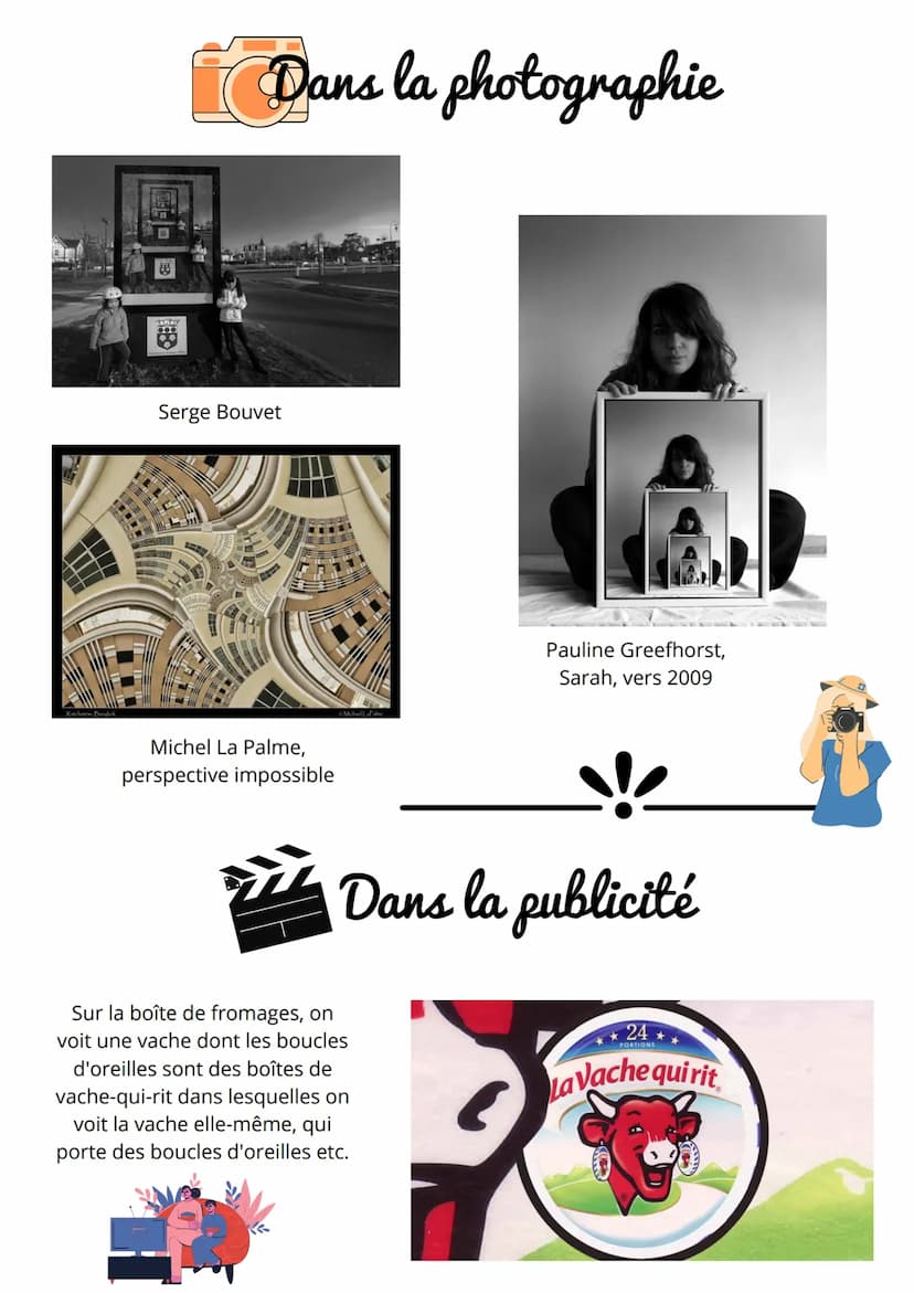 La mise en abyme/abîme
Un procédé littéraire emprunté à la peinture. Il consiste
à placer dans l'oeuvre principale une autre oeuvre du
même 