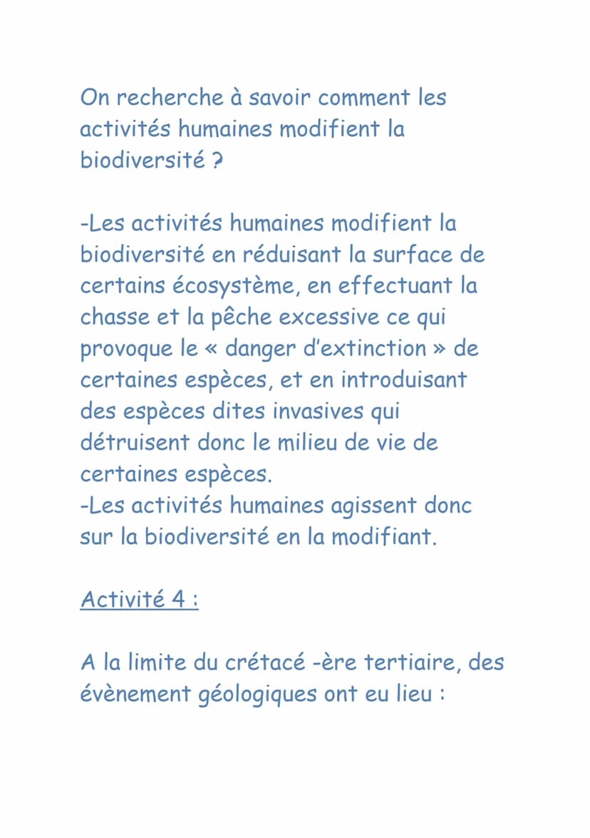 Chapitre 3 :La biodiversité et ses
modifications au cous du temps
Pb: Comment définir la biodiversité?
Quelles sont les les variations actue