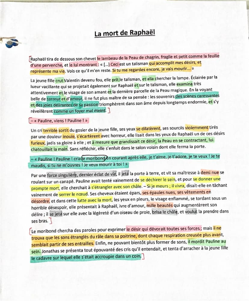 E.L n°7: La mort de Raphaël
Introduction: Honoré de Balzac est l'un des plus célèbres romanciers du XIXème siècle, que l'on considère
comme 