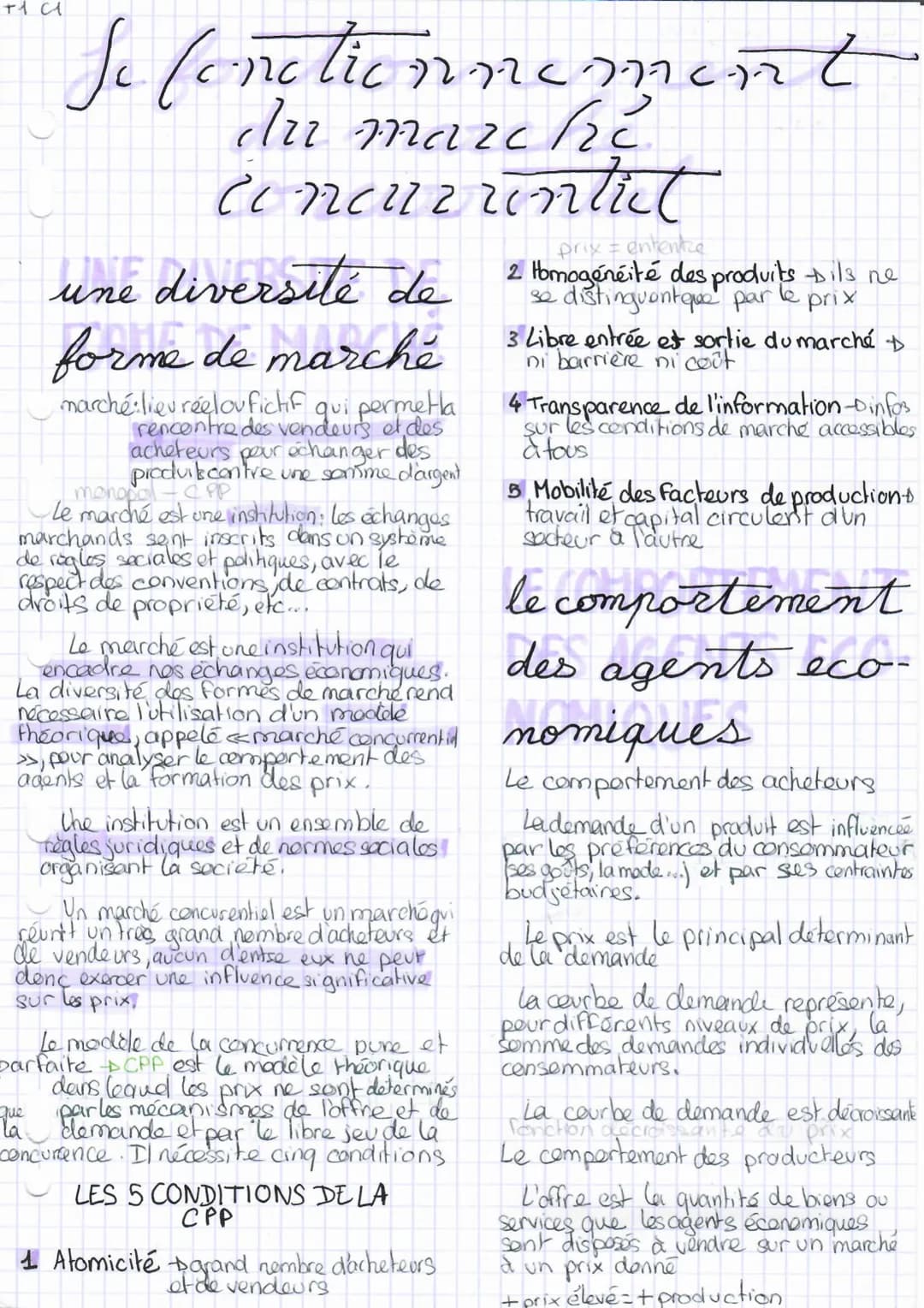 +1 с
Se fonctionnement
du marche
concurrentiet
une diversité de
forme de marché
marchelieu réelou fich f qui permetta
rencontre des vendeurs