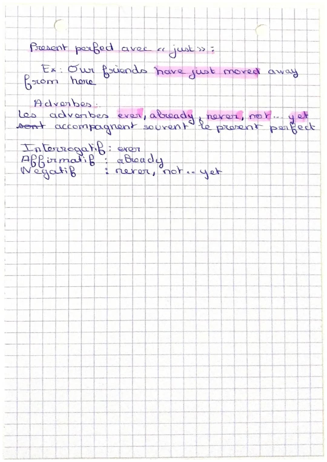 C
COMMENT se forme le présent perfect ?
Anglais
Exemple
I have done
PP
I
You
Present Perfect.
Sujet + has I have + participe passe
?
have pl