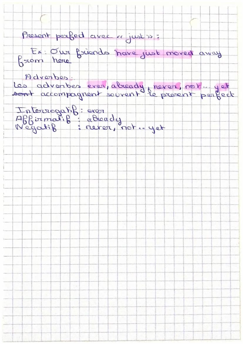 C
COMMENT se forme le présent perfect ?
Anglais
Exemple
I have done
PP
I
You
Present Perfect.
Sujet + has I have + participe passe
?
have pl