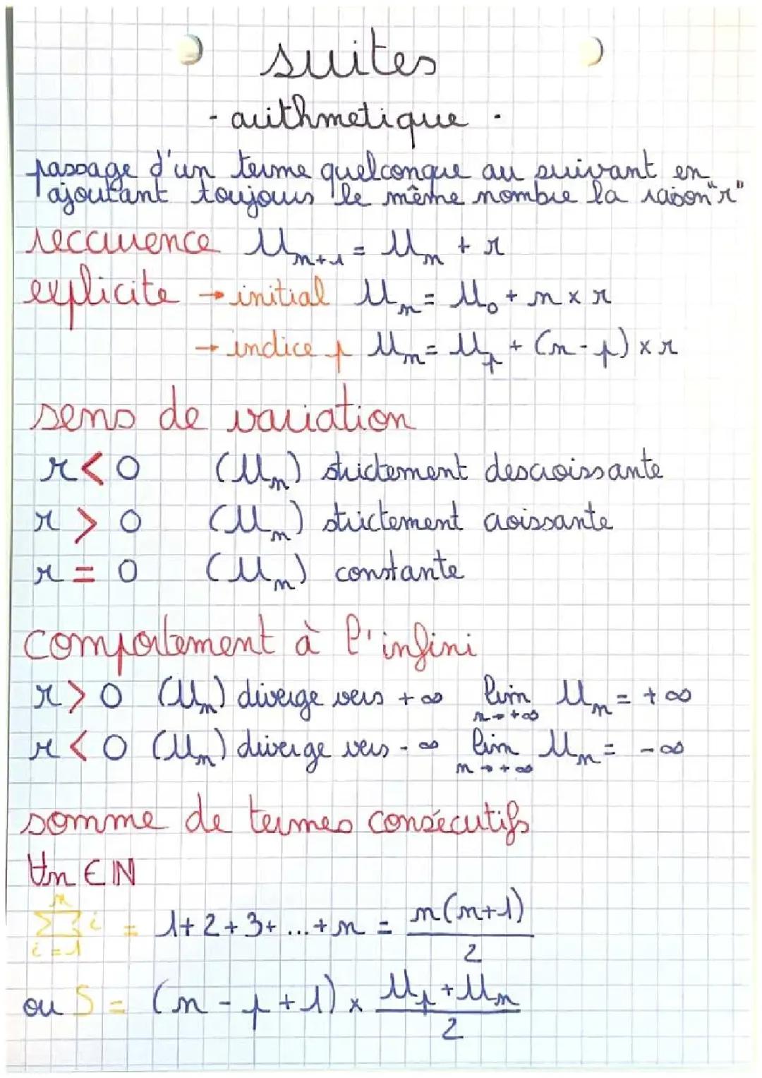 Comprendre les Suites Arithmétiques