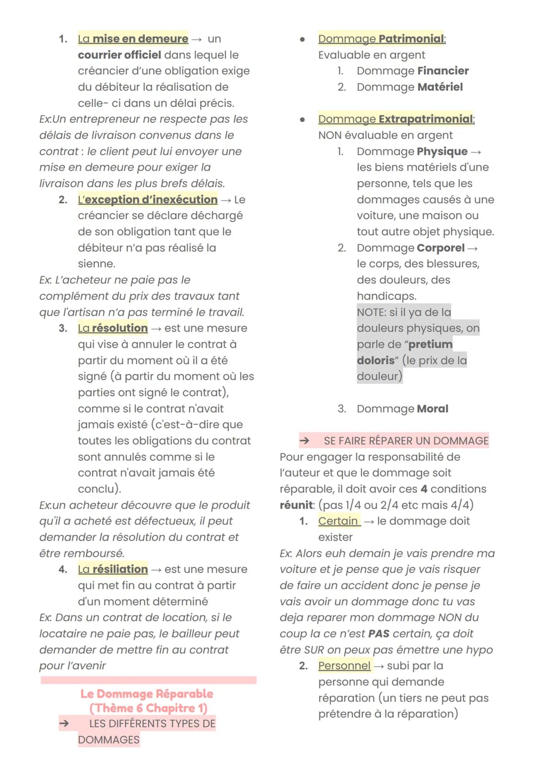QUALIFIER + RÉSUMER LES FAITS
● Qualifier les parties
●
Donner les liens (contrat)
Problème ?
● Conséquence ?
ARGUMENTATION JURIDIQUE D'UNE

