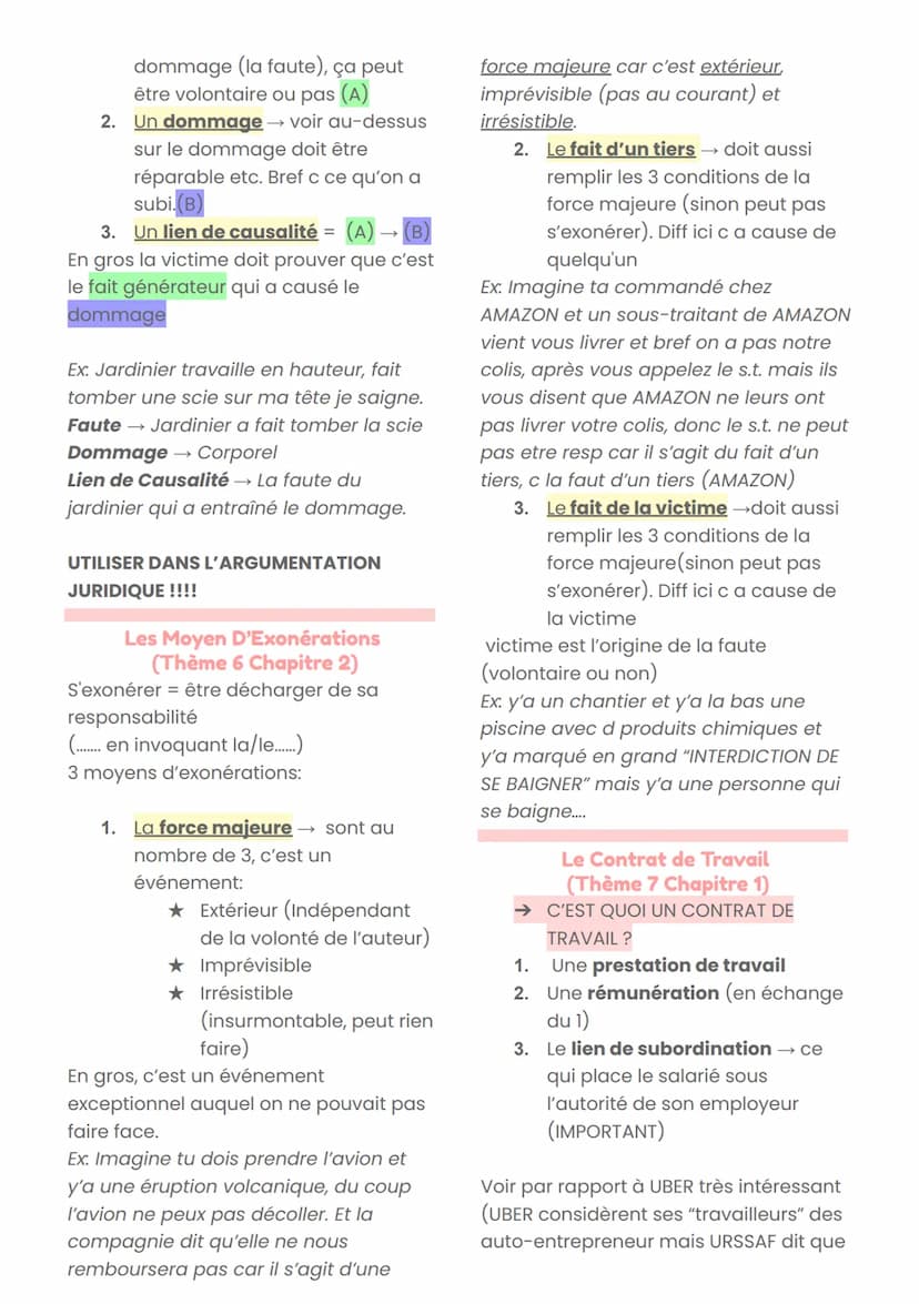 QUALIFIER + RÉSUMER LES FAITS
● Qualifier les parties
●
Donner les liens (contrat)
Problème ?
● Conséquence ?
ARGUMENTATION JURIDIQUE D'UNE
