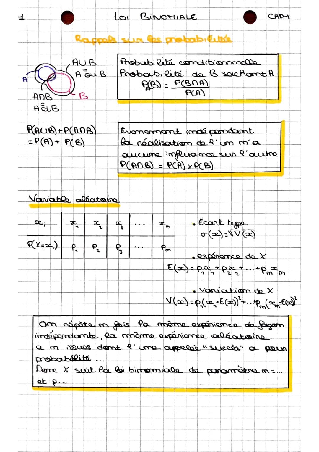 
<p>La loi binomiale est une formule mathématique utilisée pour calculer la probabilité d'un certain nombre de succès dans une série d'essai