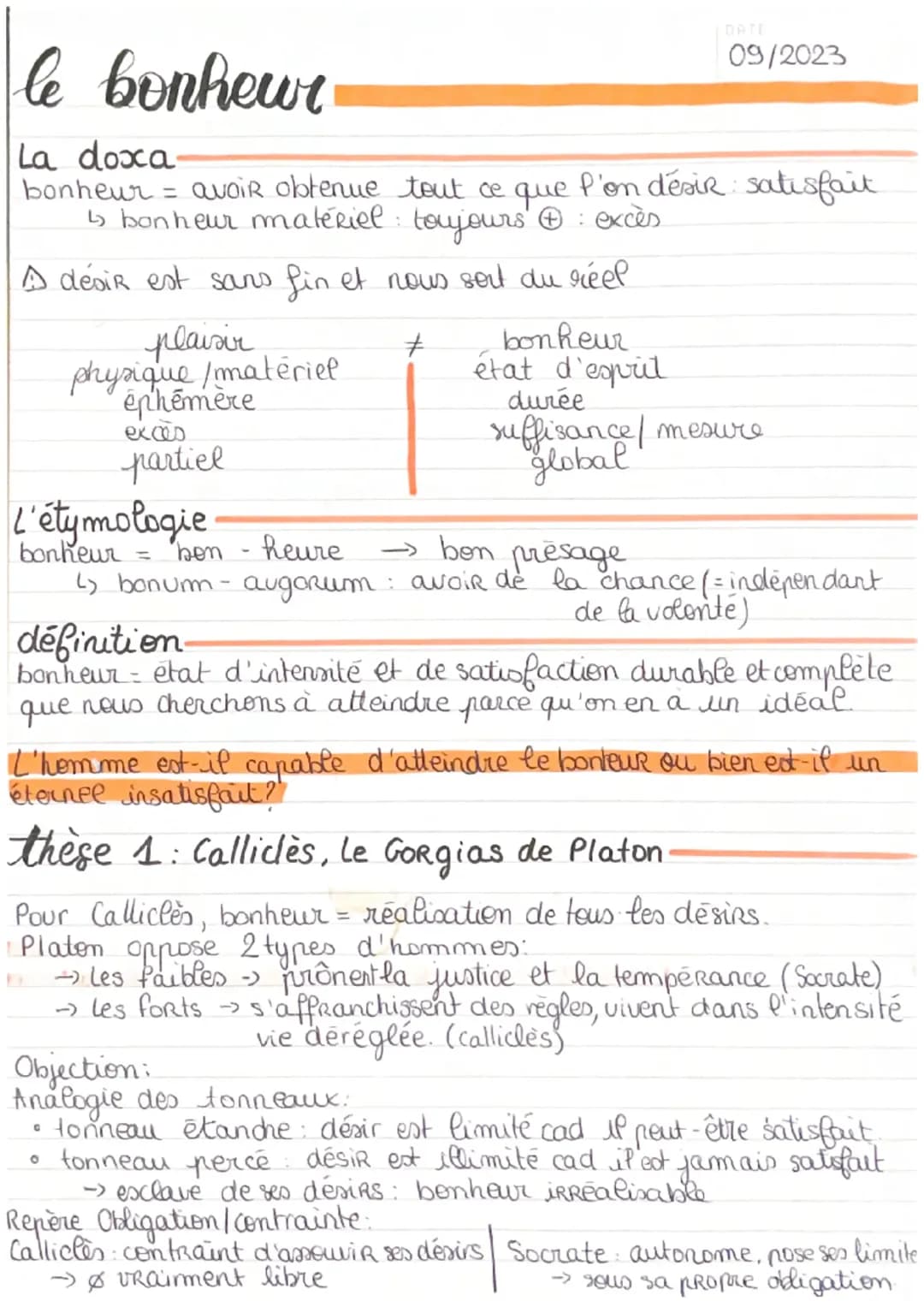 Découvre le Bonheur avec les Philosophes - Fiche Terminale PDF