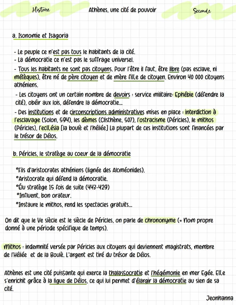 
<h2 id="lacitoyennetathnesau5mesicleavantjc">La citoyenneté à Athènes au 5ème siècle avant J-C</h2>
<p>À Athènes, la démocratie n'inclut pa