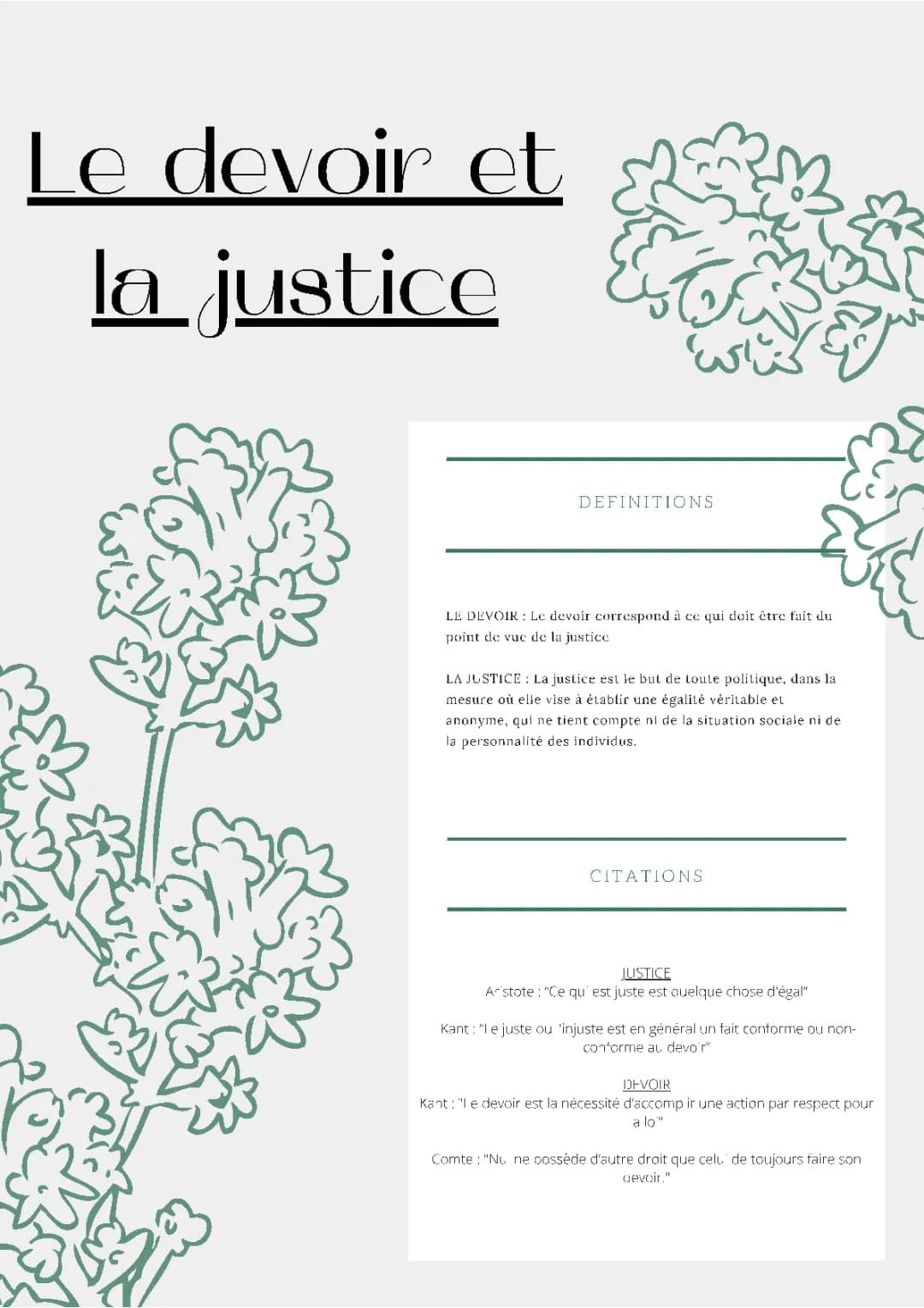 La Justice et le Devoir en Philosophie - Fiche Terminale PDF