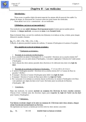 Know PC. Les molécules. Cours de 2nde  thumbnail