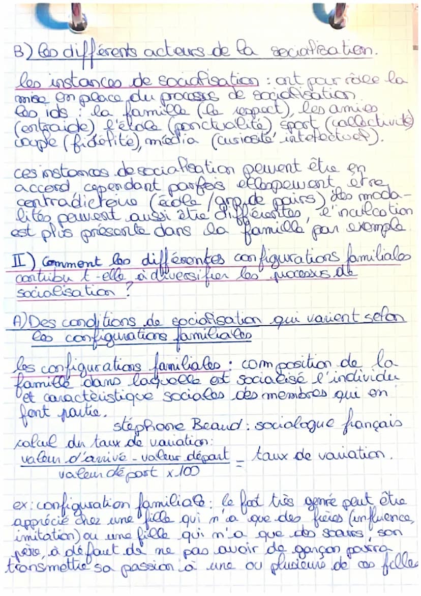 SES
Chapitre 1:
IXComment les individus sont-its influences par
leur environnement social
A) de contenu et les modalités de la socialisation