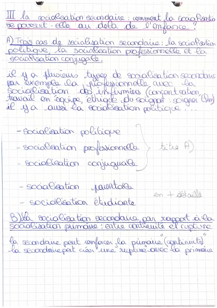 SES
Chapitre 1:
IXComment les individus sont-its influences par
leur environnement social
A) de contenu et les modalités de la socialisation