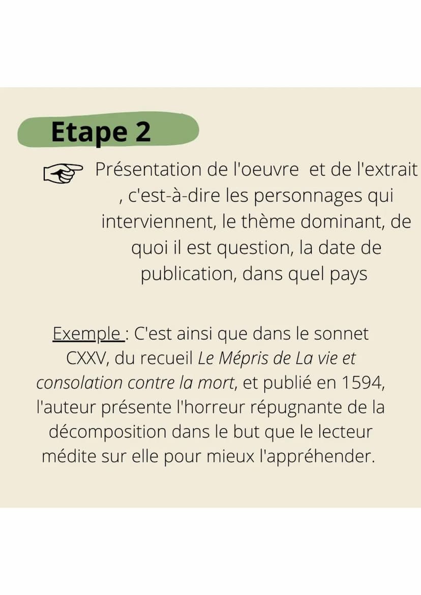 FRANCAIS
MÉTHODOLOGIE; ECRIRE UNE
INTRODUCTION DE COMMENTAIRE
LITTÉRAIRE
Etape 1
Présenter l'auteur, c'est-à-dire son
nom, le mouvement litt
