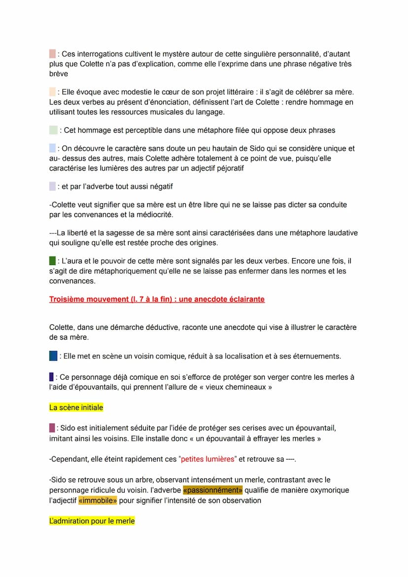 En 1930, Colette, âgée de 57 ans, publie Sido, récit autobiographique, qui poursuit le travail
de remémoration et d'hommage au monde de l'en