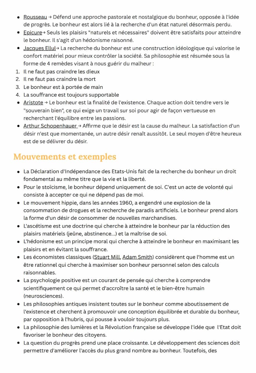 Le bonheur
Le bonheur est un état de satisfaction complète caractérisé par sa
stabilité et sa durabilité. Il est souvent présenté comme l'op