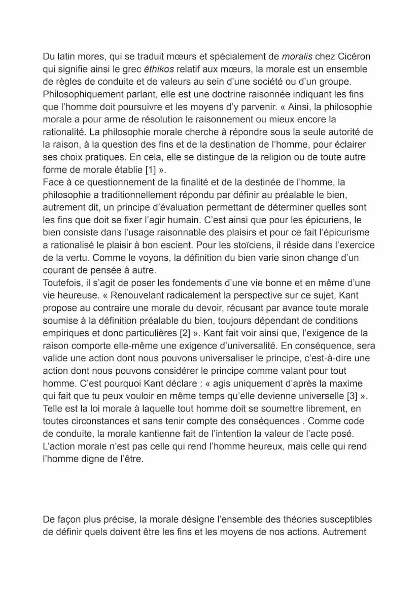 LE POINT DE DÉPART DE LA PHILOSOPHIE
MORALE
Introduction
D'entrée de jeu, nous commençons par tâcher éclairer conceptuellement la
notion de 