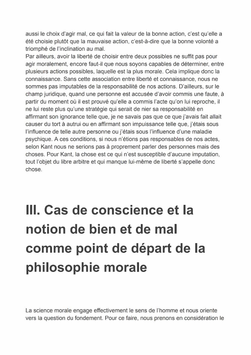 LE POINT DE DÉPART DE LA PHILOSOPHIE
MORALE
Introduction
D'entrée de jeu, nous commençons par tâcher éclairer conceptuellement la
notion de 