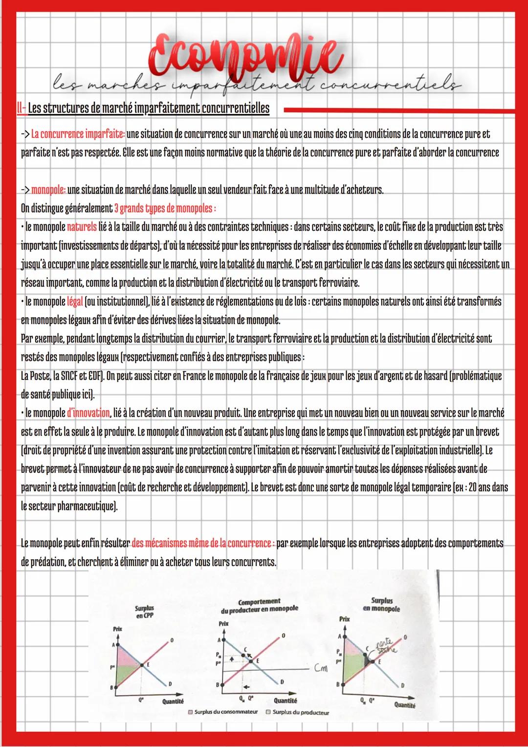 les marches
Economie
• imparfaitement concurrentiels
Introduction:
- Le modèle qui permet d'analyser le fonctionnement du marché repose sur 