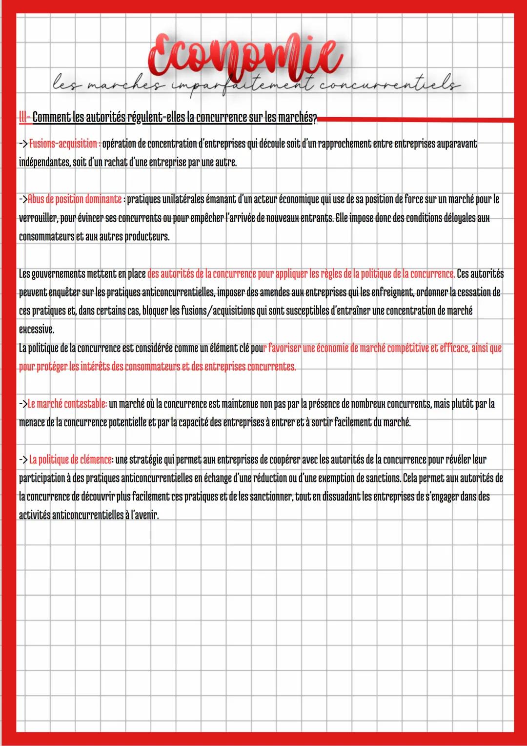 les marches
Economie
• imparfaitement concurrentiels
Introduction:
- Le modèle qui permet d'analyser le fonctionnement du marché repose sur 