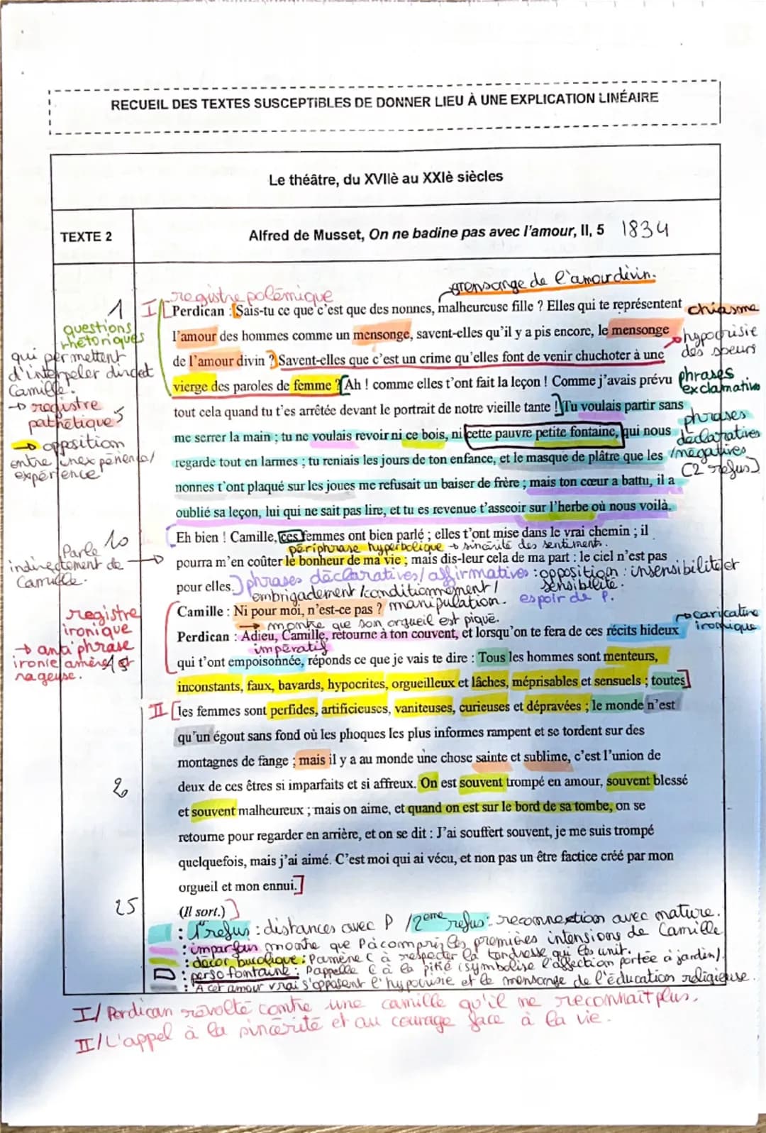 RECUEIL DES TEXTES SUSCEPTIBLES DE DONNER LIEU À UNE EXPLICATION LINÉAIRE
TEXTE 2
questions
theoriques
permettent
d'interpeler dinget
Camill