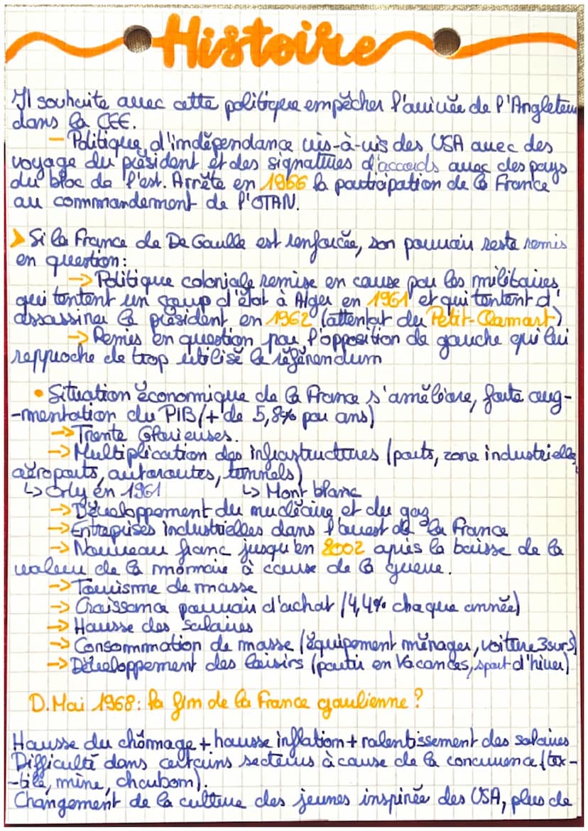 Histoire
Chapitre: La France 1945-1974: une
nouvelle place dans le
monde
Comment, malgue les destacles, la France pamient-elle à recon
-stru