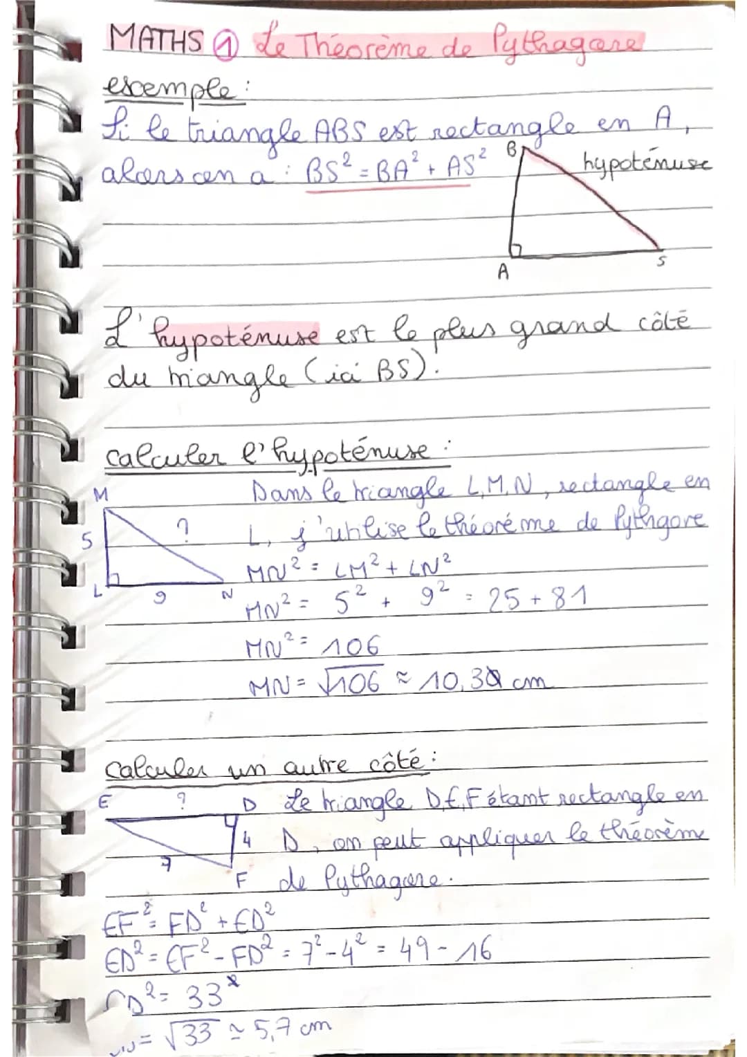 Pythagore, Thalès et leurs réciproques.