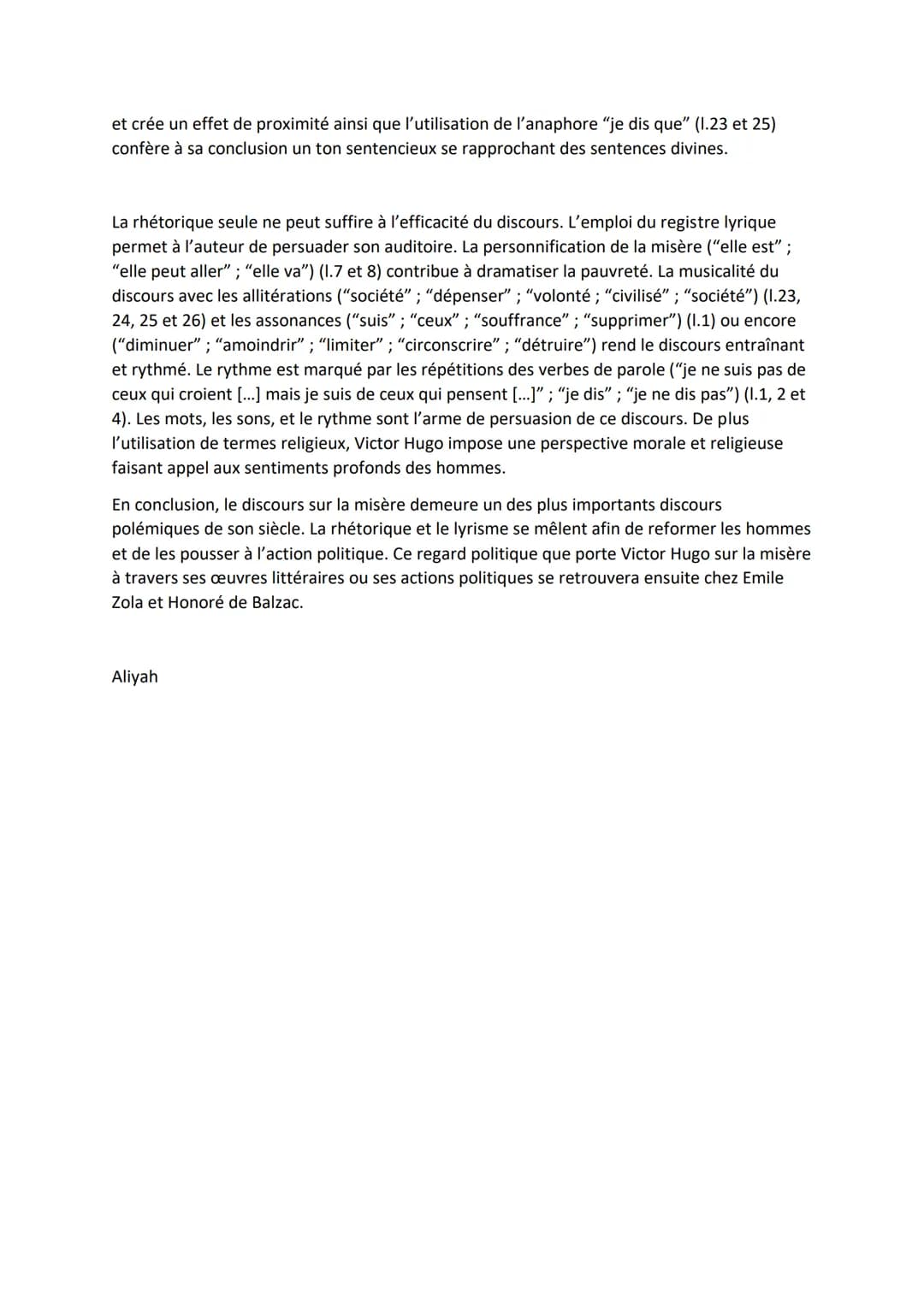 Ce texte est extrait du discours contre la misère. Il a été publié par l'un des plus grands
poètes et écrivains engagés, mais aussi un homme