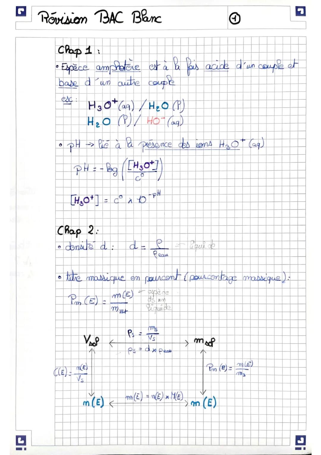 Fiches de Révision Physique-Chimie pour le Bac 2024 - PDF