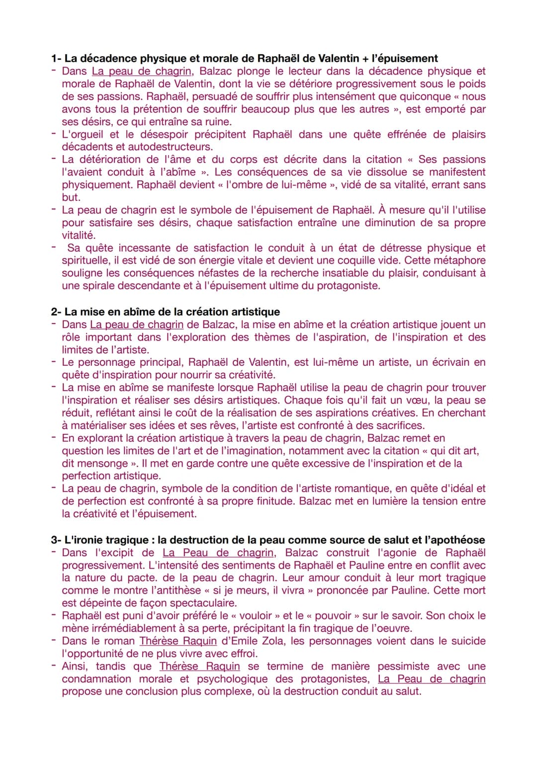 DISSERTATION BALZAC - LA PEAU DE CHAGRIN
Problématique : « A chaque vouloir je décroitrai comme tes jours », le roman La
peau de Chagrin aff