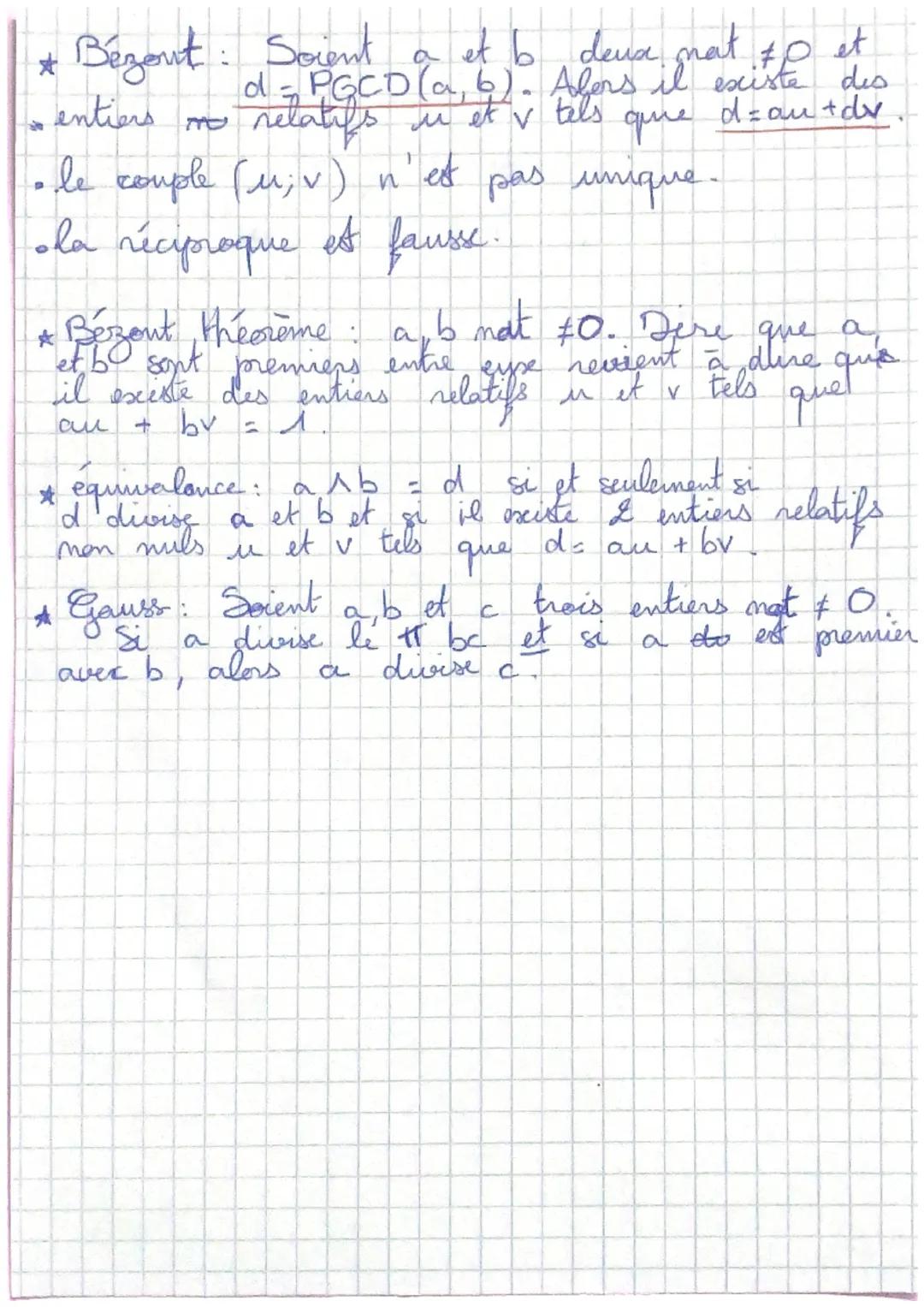 # PGCD

* Seit a et b deuse entrers maturels non nuls
Le plus grand diviken commun et à a ef b est appele le PGCD de a et b et se note
$PGCD