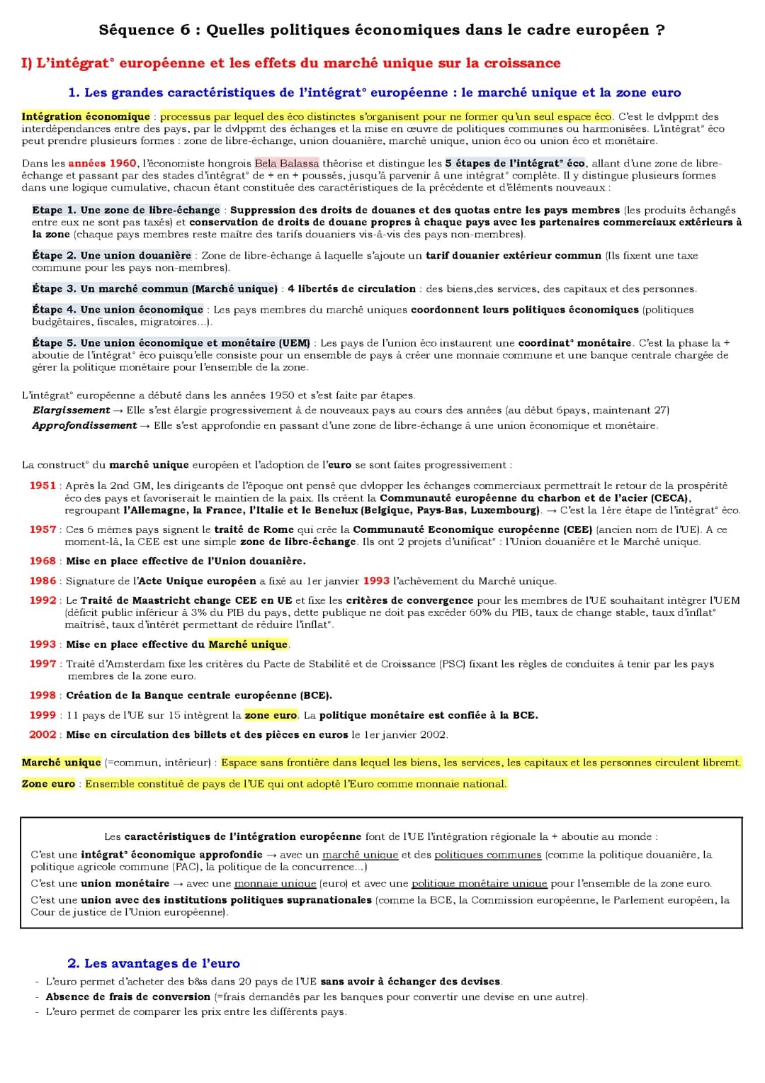Quelles politiques économiques dans le cadre européen ?