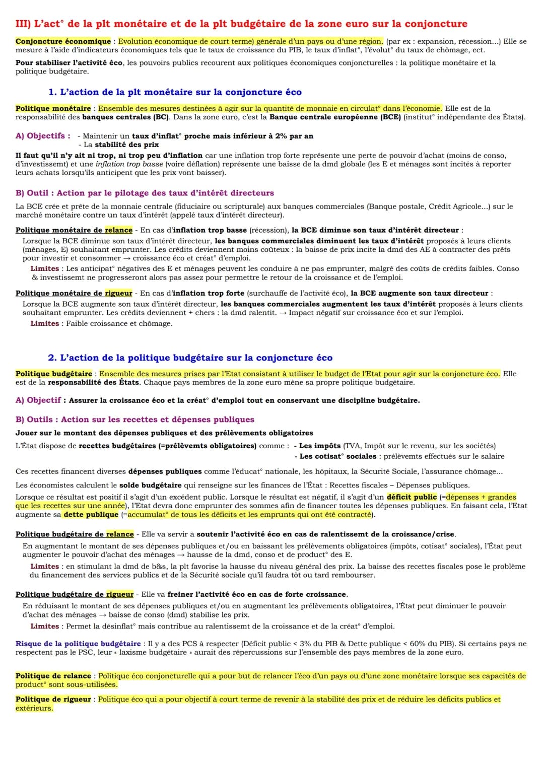 Séquence 6: Quelles politiques économiques dans le cadre européen ?
I) L'intégrat européenne et les effets du marché unique sur la croissanc