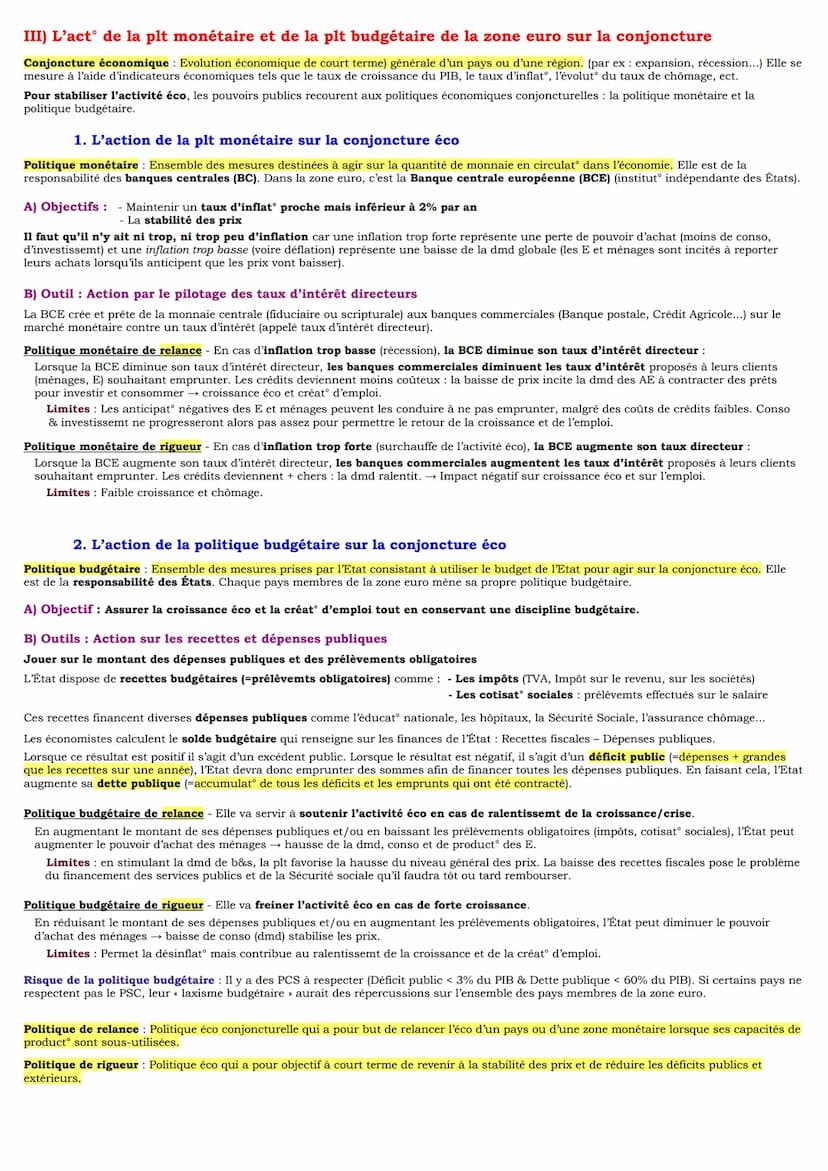 Séquence 6: Quelles politiques économiques dans le cadre européen ?
I) L'intégrat européenne et les effets du marché unique sur la croissanc