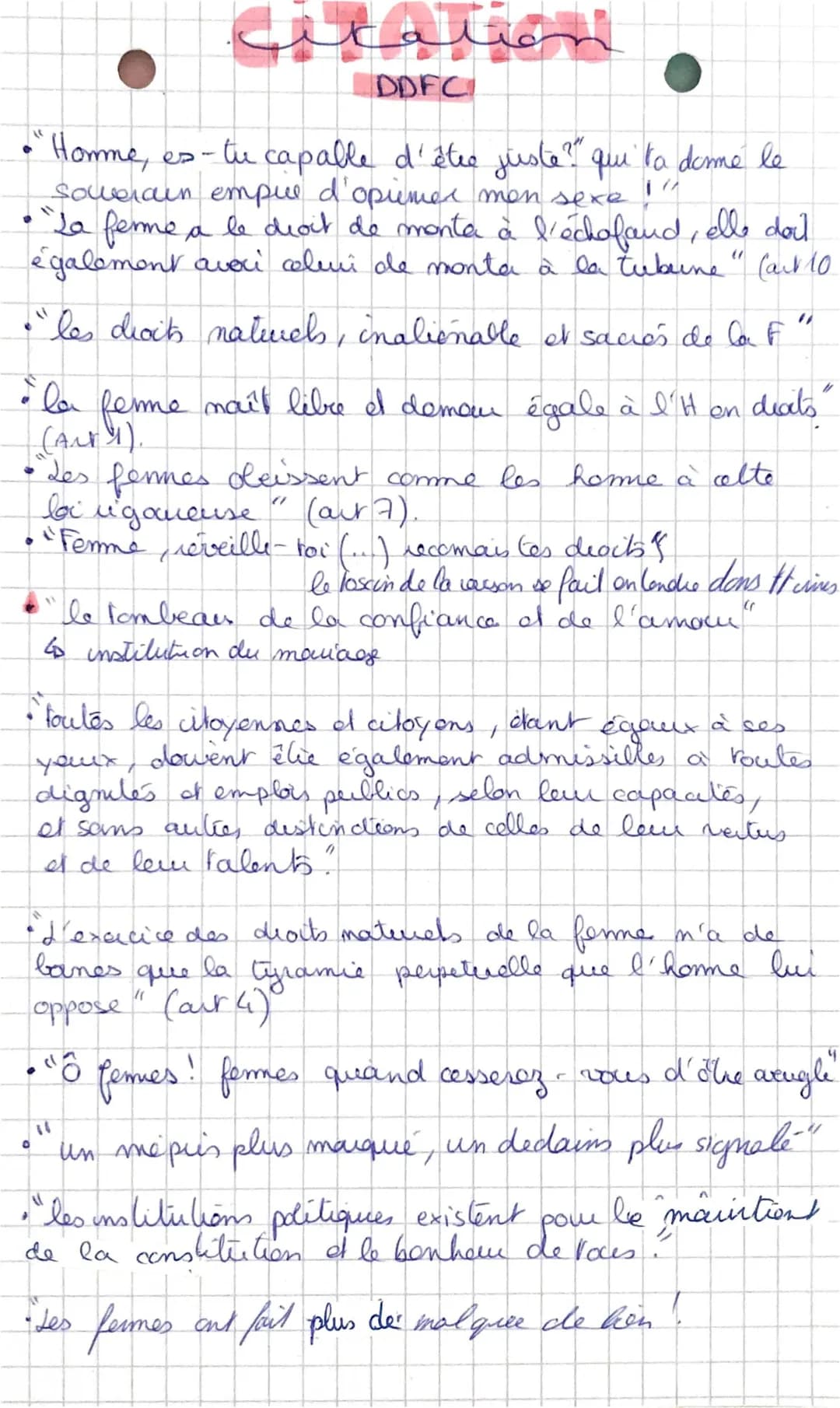 Citations célèbres d'Olympe de Gouges et d'autres sur l'égalité