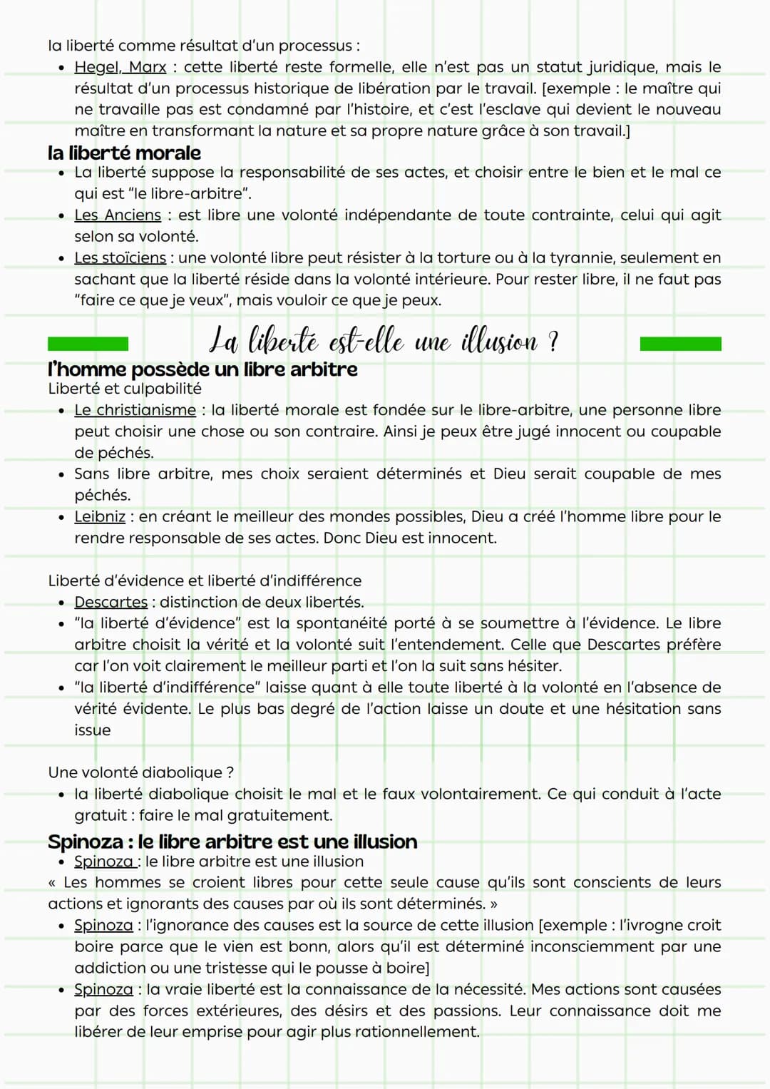 Philosophie
La liberte
définitions
:
Au sens courant, mouvement sans contrainte ni obstacle.
• Au sens moral et politique, obéissance à la l