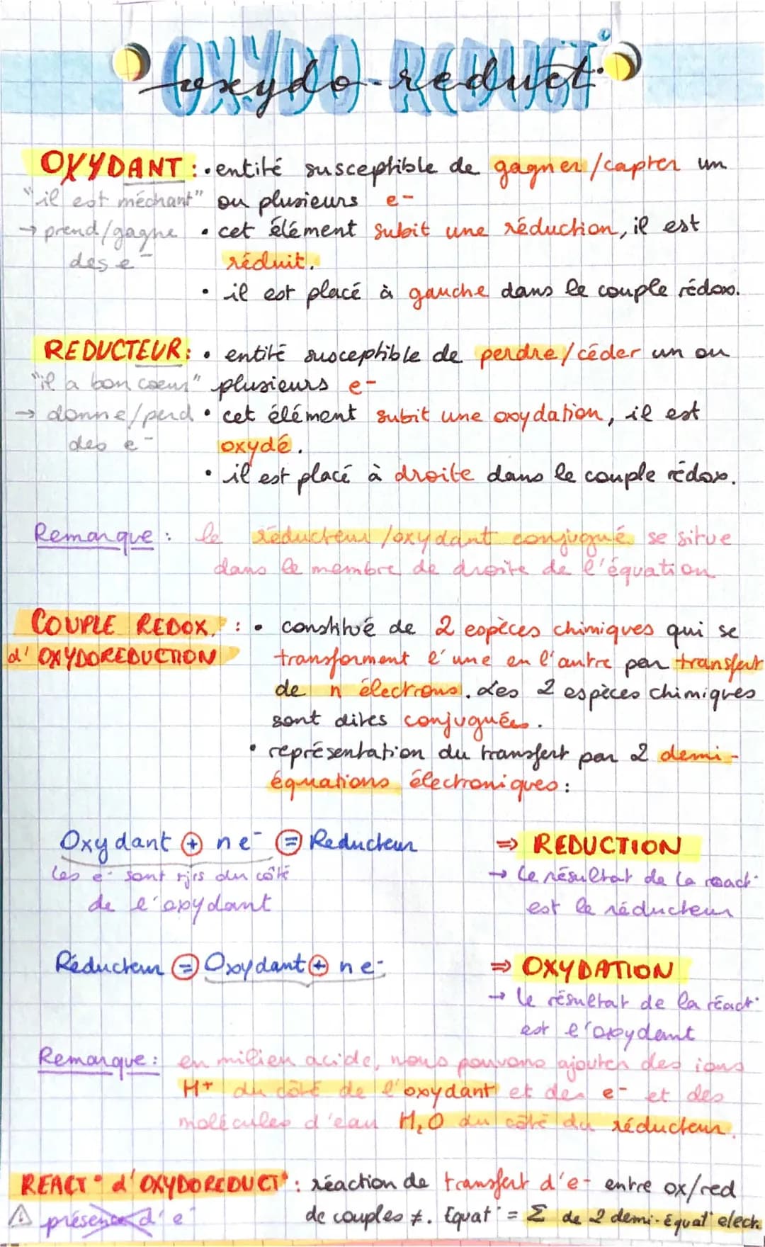 Oxydoréduction 