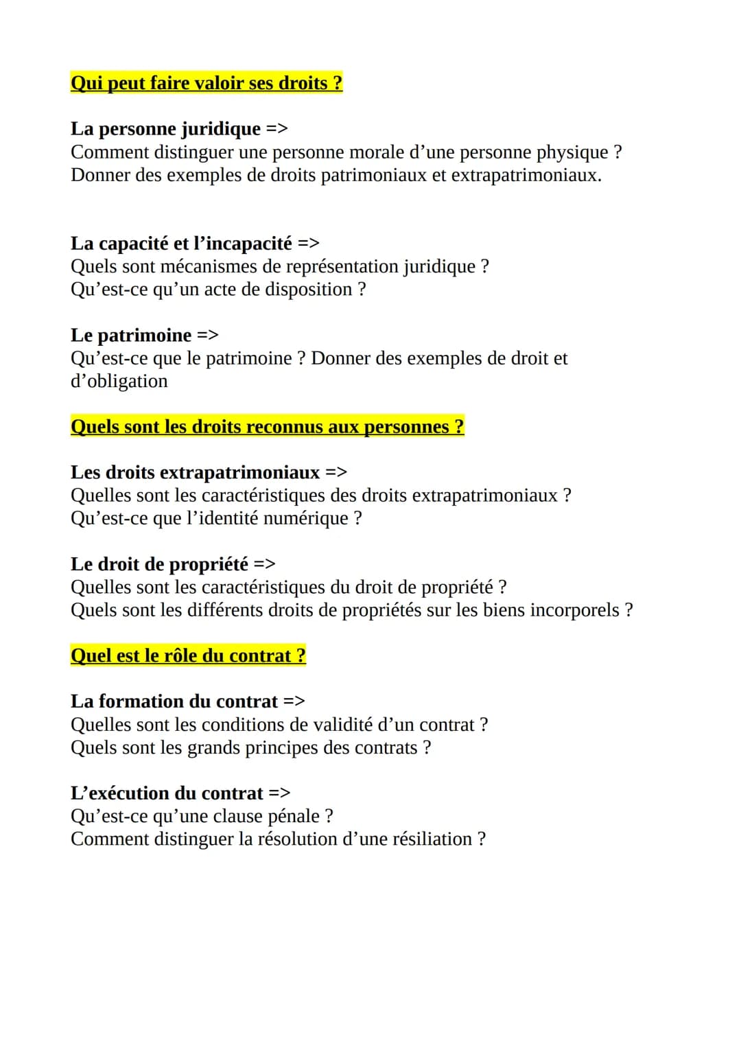 Exemples de sujet du grand oral du bac :
STMG
DROIT
Qu'est-ce que le droit ?
Le droit et les fonctions du droit =>
Qu'est-ce que la laïcité 