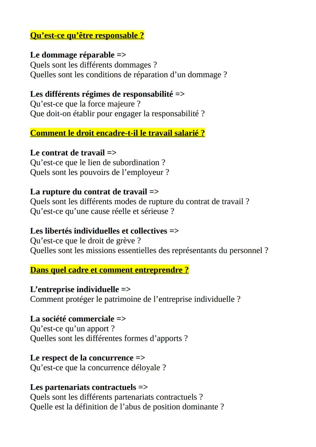 Exemples de sujet du grand oral du bac :
STMG
DROIT
Qu'est-ce que le droit ?
Le droit et les fonctions du droit =>
Qu'est-ce que la laïcité 