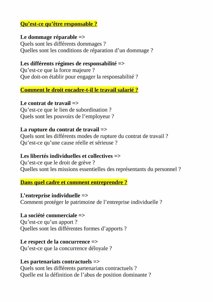 Exemples de sujet du grand oral du bac :
STMG
DROIT
Qu'est-ce que le droit ?
Le droit et les fonctions du droit =>
Qu'est-ce que la laïcité 