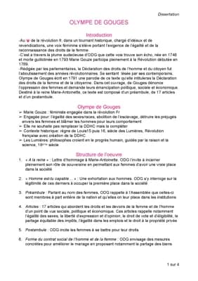 Know Fiche Olympe de Gouges pour dissertation thumbnail