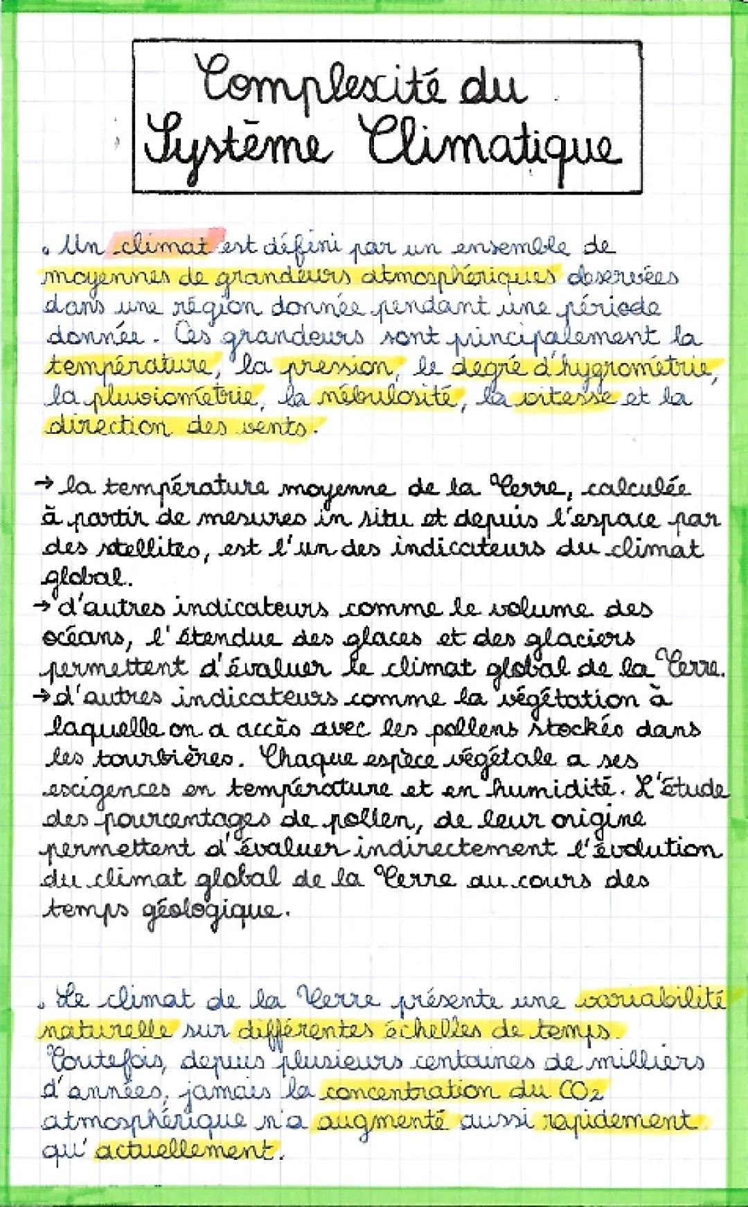 La Complexité du Système Climatique: Exercices, QCM, et Évaluations pour l'Enseignement Scientifique