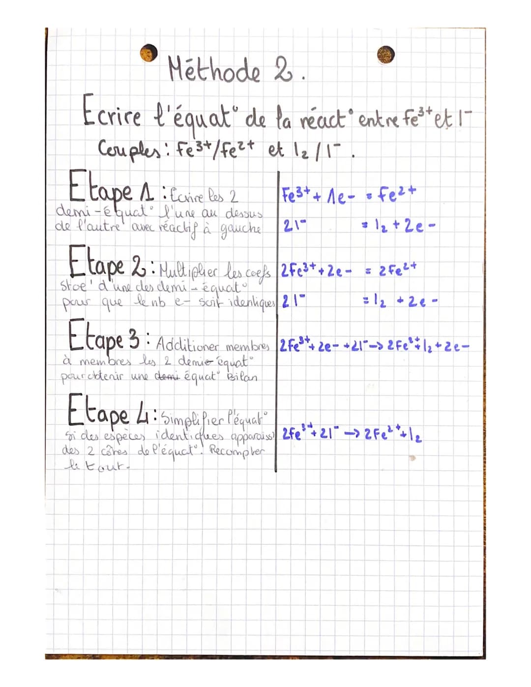 ^
Chimie
chapitr
e 2
1- Couple Oxydant / Réducteur
Definition:
• Quand un e- est échange dans une
react chimique = React" d'oxydoréductⓇ
• R