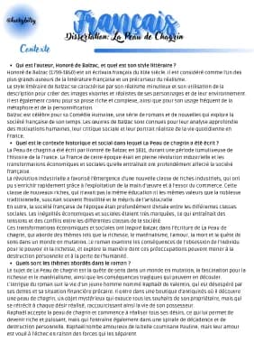 Know DISSERTATION LA PEAU DE CHAGRIN BAC DE FRANÇAIS  thumbnail