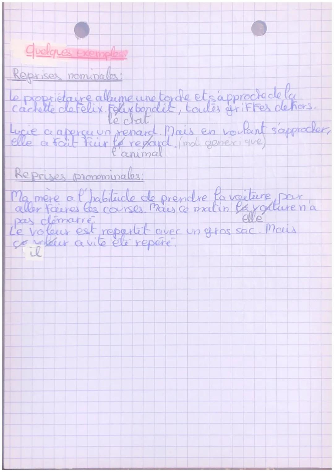 atrançais
I. Les reprises nominales
Les reprises nominales sont des groupes nominaux
ou des hompropres que designent des éléments
dont on a 