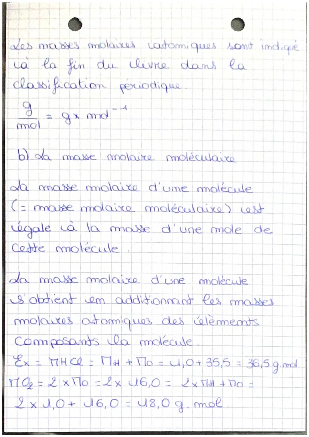 Physique Chimie
La sécurité routière
I
Rappel de chimie
1) La quantité de matière
La quantité de matière m ou membre de
moles est un ensembl